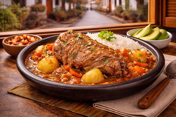 Sudado de caderito o paletin en salsa criolla pork colombia